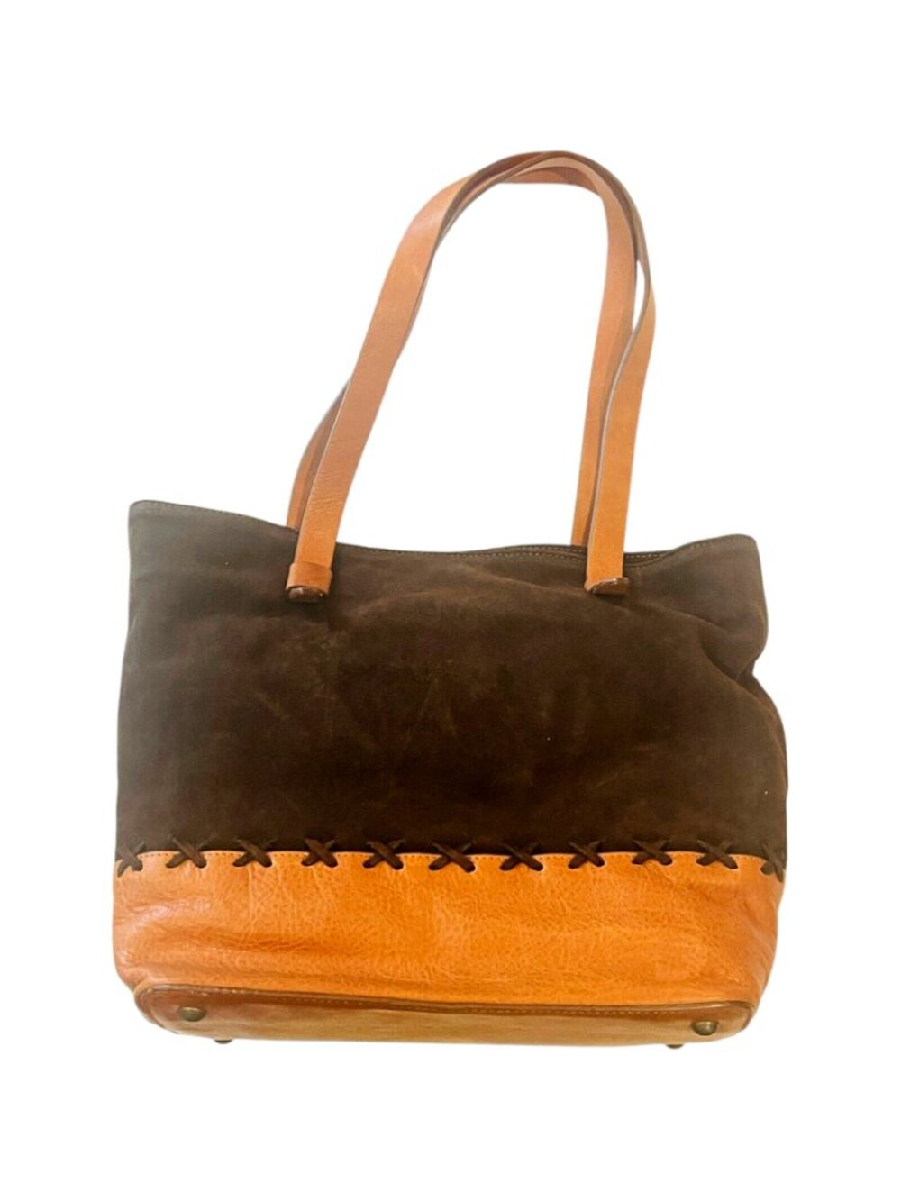 Sundance Brown Stitch Bag / Carry Purse - NEW with Tags - 13" W x 11" H x 5" W - Picture 7 of 10